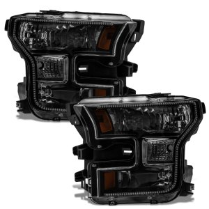 Ford F-150 Headlight Assemblies - ORACLE Lighting - Dynamic RGB+A, Black Edition - Black - `15-`17